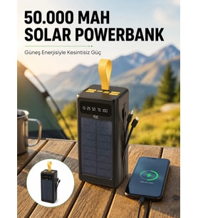 Güneş Enerjili Powerbank Dijital Göstergeli Taşınabilir Güç Kaynağı Yeni Nesil