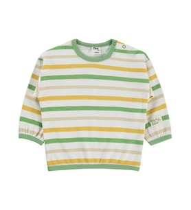 Civil Baby Çizgili 3-18 Ay Sweatshirt - Ekru