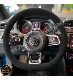 Volkswagen Arteon Dikme Direksiyon Kılıfı Alcantara Süet Monza Black Spor-R-Line 2017-2020