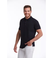 Hatemoğlu Lacivert Regular Fit Düz %100 Pamuk Polo Yaka Tişört