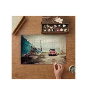 Retro Araba Eski Ev Tasarımı 240 parça Ahşap Puzzle Ahşap Kutuda MP04167
