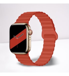 Cosmostech Akıllı Saat Watch için Uyumlu 42MM 44MM 45MM 49MM 1/2/3/4/5/6/se/7/8/ultra Magnetli Kordon ve Kayışı Kırmızı