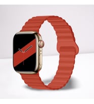 Cosmostech Akıllı Saat Watch için Uyumlu 42MM 44MM 45MM 49MM 1/2/3/4/5/6/se/7/8/ultra Magnetli Kordon ve Kayışı Kırmızı