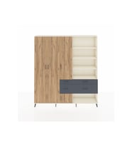 Arges Dolap 14 Raflı 4 Çekmeceli 4 Kapaklı 220x30x243 Aytaşı-Çam/Antrasit