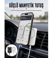 Kablosuz Şarj Aleti Magsafe Araç Içi Manyetik Şarj 15W İOS Uyumlu Yeni Nesil