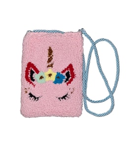 Handedizayn Pony Desenli Pembe Punch işlemeli Organik Poplin Astarlı Çocuk Çantası