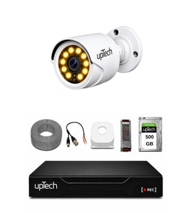 UPTECH Full HD 1 Kameralı Gece Renkli Görüş Su Geçirmez Güvenlik Kamera Seti 1 TB HDD 2239