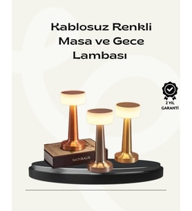Modern USB'li Kablosuz Masa Lambası – Minimalist Tasarım, 3 Farklı Parlaklık