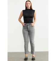 Straight Comfort Fit Jean Pantolon - Açık Gri