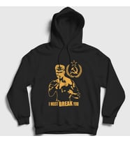 Presmono Unisex Kırmızı Soviet ivan Drago Film Rocky Kapüşonlu Sweatshirt 250448tt (Siyah)