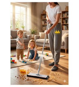 Mandallı Sprey Mop, Mikrofiber Başlıklı, Pratik ve Kovasız Temizlik