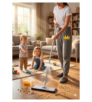 Mandallı Sprey Mop, Mikrofiber Başlıklı, Pratik ve Kovasız Temizlik
