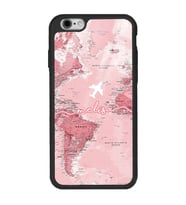 iPhone 6s Uyumlu Pembe Harita Tasarımlı Glossy Telefon Kılıfı
