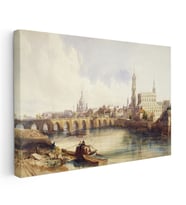 Kanvas Tablo William Callow Dresden Köprüsü Nehir Manzarası Ressam Tablosu Duvar Dekoru