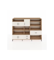 Hyperion Dolap 13 Raflı 3 Çekmeceli 5 Kapaklı 220x44x163 Çam-Aytaşı
