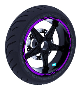 Moto GP Yarış Bayraklı Patlıcan Moru Jant Şeridi Sticker Çınar Extreme