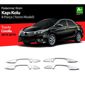 Toyota Corolla Uyumlu Krom Kapı Kolu Yarım Model 4 Parça. 2013-2018 (Karışık)