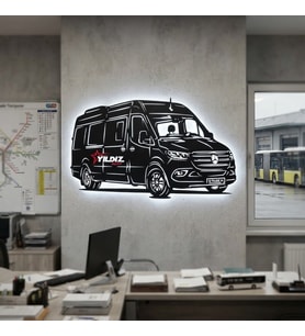 Kişiye veya Fotoğrafa Özel Led Işıklı Ahşap Hediyelik Otobüs/Minibüs Tabloları, Dekor