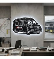 Kişiye veya Fotoğrafa Özel Led Işıklı Ahşap Hediyelik Otobüs/Minibüs Tabloları, Dekor