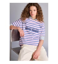 Defacto Çizgili Pembe Kadın T-Shirt G9009AX/PN238