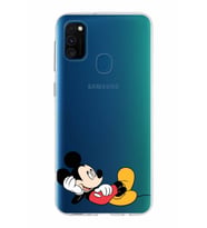 Samsung Galaxy M30s Kapak Mickey Mouse Tasarımlı Şeffaf Silikon Kılıf