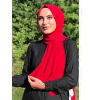 BELLES Kadın Krinkıl Kripto Şal Kırmızı