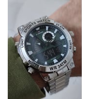 Naviforce Erkek Kol Saati Çift Kordonlu Dijital & Analog 2101 (Gümüş)