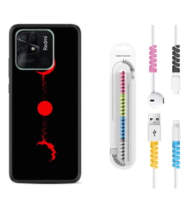 Xiaomi Poco X3 Pro M4 Pro X4 Pro C40 10C Kılıf Kablo Koruma Spiral Silikon Red Moon 1710
