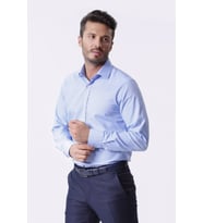 Erkek Armürlü Uzun Kollu Gömlek (Mavi)
