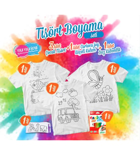 Tişört Boyama Seti Desenli - Her Üründen 1 Adet