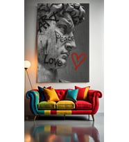MODERN SANAT HEYKELİ V7 Ev Duvar Salon Güzellik Salonu Ofis Dükkan Dekarasyon Kanvas Tablo (Çok Renkli)