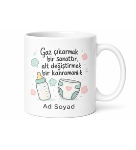 Taze Annelere Alt Değiştirme Gaz Çıkarma Temalı Komik Kupa Bardak Hediye