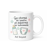 Taze Annelere Alt Değiştirme Gaz Çıkarma Temalı Komik Kupa Bardak Hediye