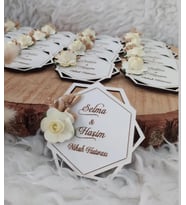 Kişiye Özel Ahşap Magnet Hatıra (Bej)