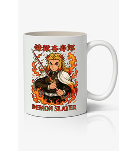 İblis Keser Demon Slayer Rengoku Kyoujurou Beyaz Anime Kupa Bardak Sevgiliye Arkadaşa Hediye