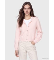 LCW Modest Pembe Şal Yaka Yün Karışımlı Kadın Triko Hırka