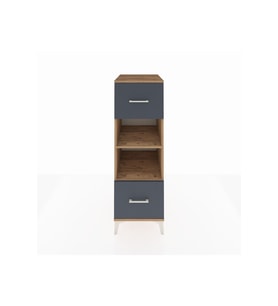 Kronos Dolap 2 Raflı 2 Çekmeceli 44x59x134 Çam-Antrasit