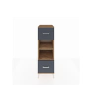 Kronos Dolap 2 Raflı 2 Çekmeceli 44x59x134 Çam-Antrasit