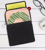 BK Gift Donut Tasarımlı Taşınabilir Koruyucu Tablet Kılıfı & Organizer Çanta - Siyah-1