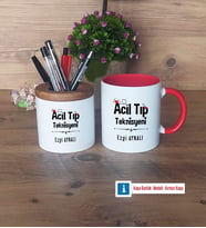 Acil Tıp Teknisyeni Kalemlik, Kupa Bardak T Kişiye Özel Hediye (Model 5)
