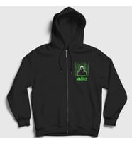 Presmono Unisex Siyah The Matrix Andrew Tate Fermuarlı Kapüşonlu Sweatshirt 450737tt