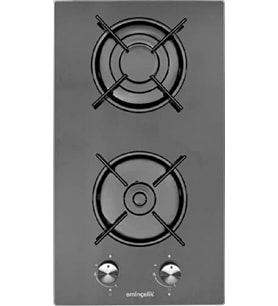 (Eminçelik Ürünüdür) ELLETİ Elt-Ah 4120 Bg30 Eng Domino Siyah Cam Ankastre Ocak 30 Cm