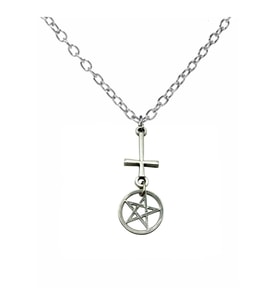 Pentagram Kolye – Unisex Metal Takı, 60 cm Zincirli Gotik & Mistik Stil