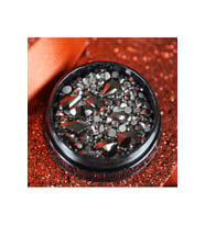 EDA LUXURY BEAUTY Gümüş Siyah Metalik Kristal Taş Lüks Parlak Gem Karışık Dekor Nail Art Dekorasyon Tasarım Süsleme E019