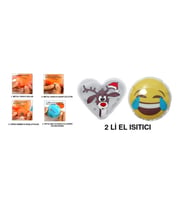 GÜLEN EMOJİ BEYAZ GEYİK CEP SOBASI,EL ISITICI,2 ADET SICAK SU TORBASI PVC  9cm