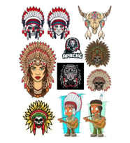 Kızılderili Apachi Sticker Set-1 11 Parça Telefon, Tablet, Defter, Laptop Sticker