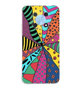PrintiFy Huawei Nova Y90 ile Uyumlu Retro Color 4  Kamera Korumalı Şeffaf  Kılıf