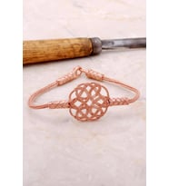 Aşk Düğümü Rose Gümüş Kazaziye İşlemeli Bileklik 3369
