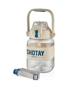 Shotay Ribbon Grib Su Matarası Tritan Beyaz 1000Ml