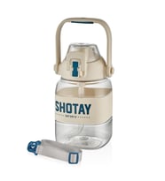Shotay Ribbon Grib Su Matarası Tritan Beyaz 1000Ml